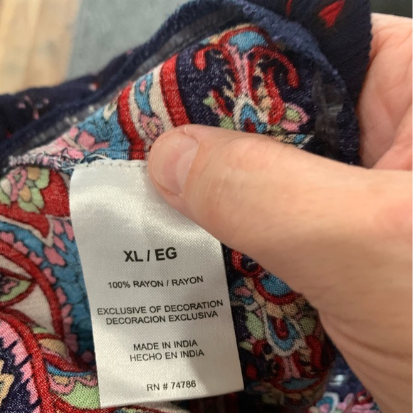 Bila Women's Multicolor Paisley Swing Top Sz XL Colorful Festival - Picture 4 of 4